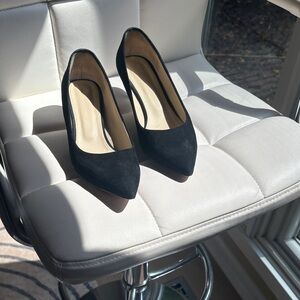 Theory Black Suede Heels